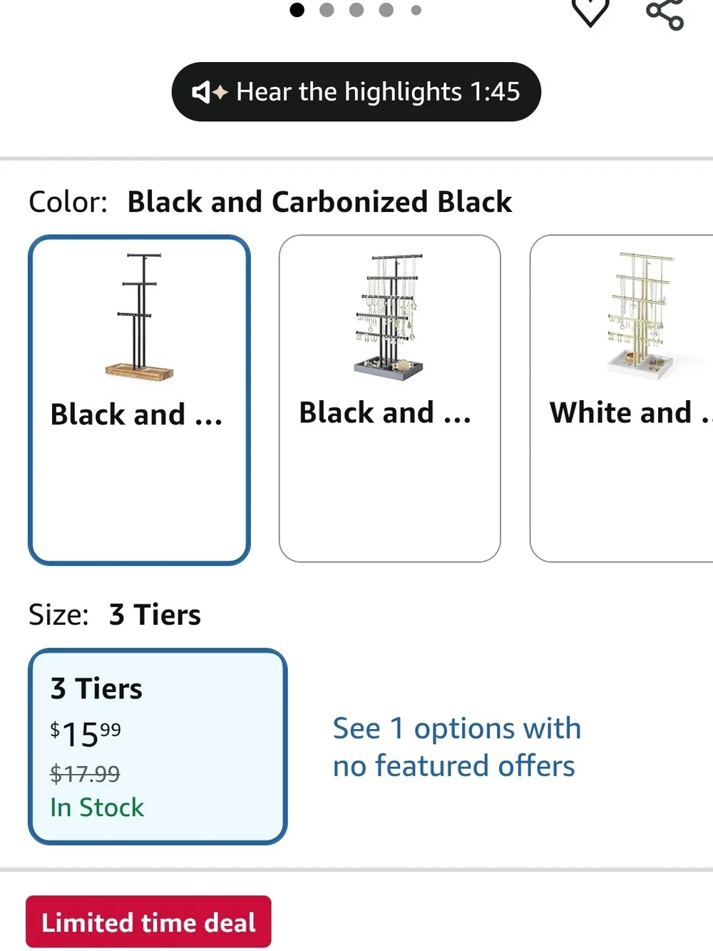 3 Teir Jewelry Stand